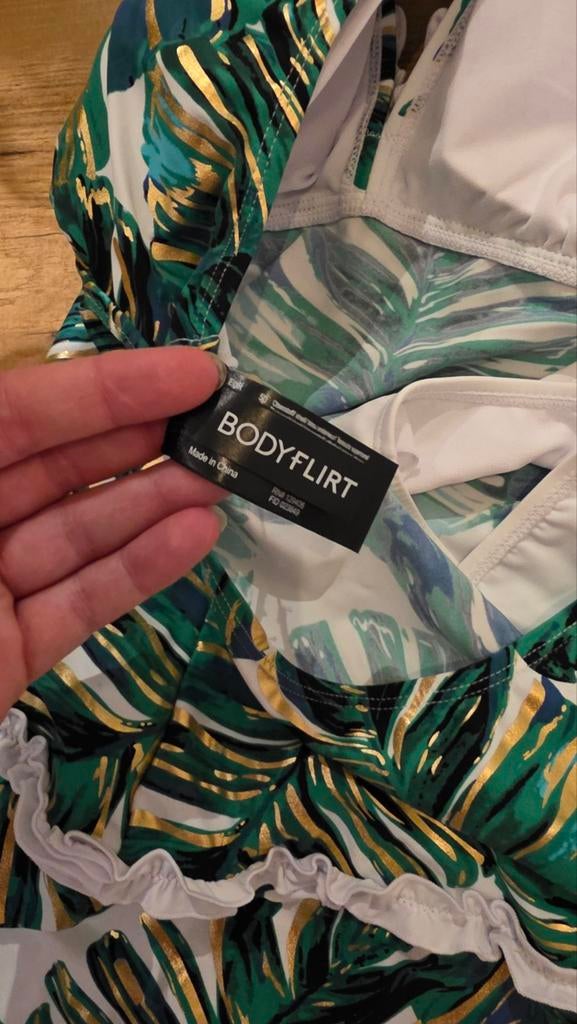 Bonprix Bodyflirt badpak mt 50 met palmbladprint, Bonprix, Nieuw, Badpak, Ophalen of Verzenden
