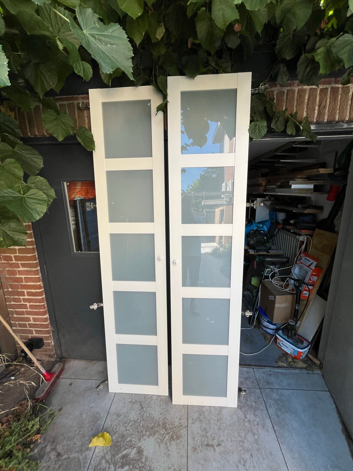 Pax kast deuren met melkglas voor 236 cm hoge kast, Ophalen, Gebruikt, 200 cm of meer, 50 tot 100 cm