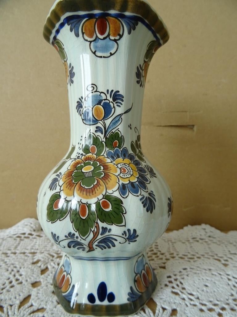 Vintage vaas vaasje Delft Polychroom Holland Handwerk 15cm