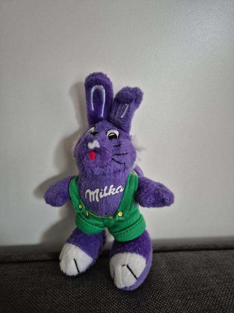 Sleutelhanger paaskonijn Milka knuffel, Verzenden, Gebruikt, Knuffel of Figuurtje