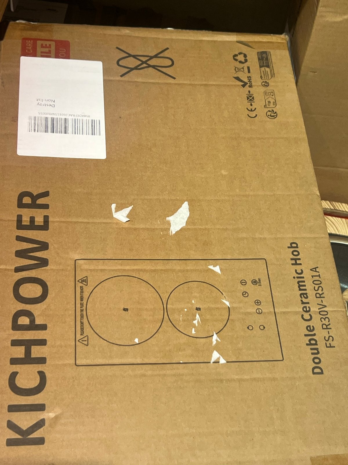 KICHPOWER Dubbele Keramische Kookplaat FS-R30V-RS01A, Ophalen, Keramisch, Nieuw, 3 kookzones of minder