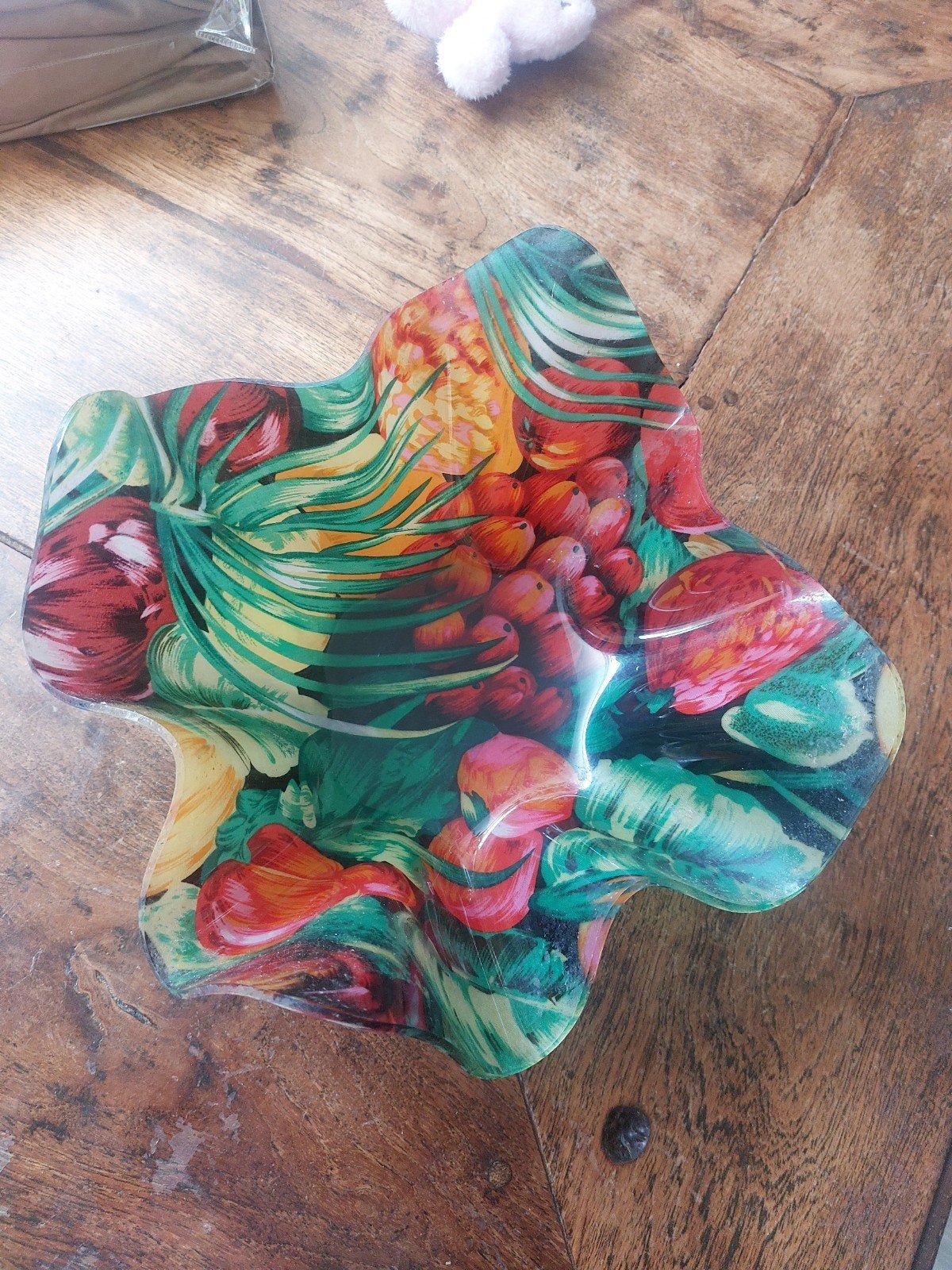 Vintage Fruitschaal met Tropisch Fruit Design, Ophalen of Verzenden