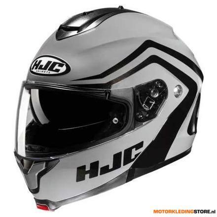 HJC C91N Nepos Systeemhelm, Zwart-Grijs, Motoren, Ophalen of Verzenden, Nieuw met kaartje