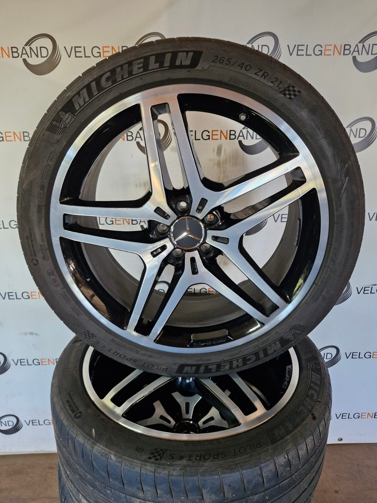 Zomerset Mercedes GLE W166 ML AMG 265 40 21 wielset, Ophalen, Gebruikt, Banden en Velgen, 21 inch