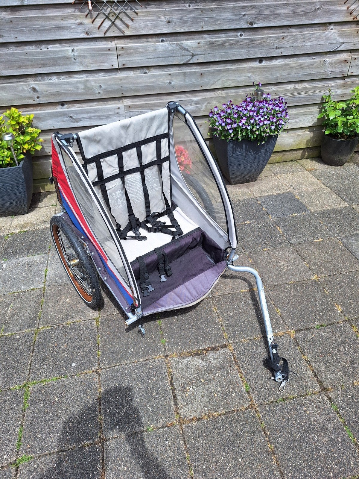 Fietskar voor 2 kinderen, Ophalen, Gebruikt, Vering, Kinderkar