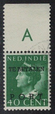 A872 Ned.Indie Port 52 gestempeld, Postzegels en Munten, Postzegels | Nederlands-Indië en Nieuw-Guinea, Verzenden, Gestempeld