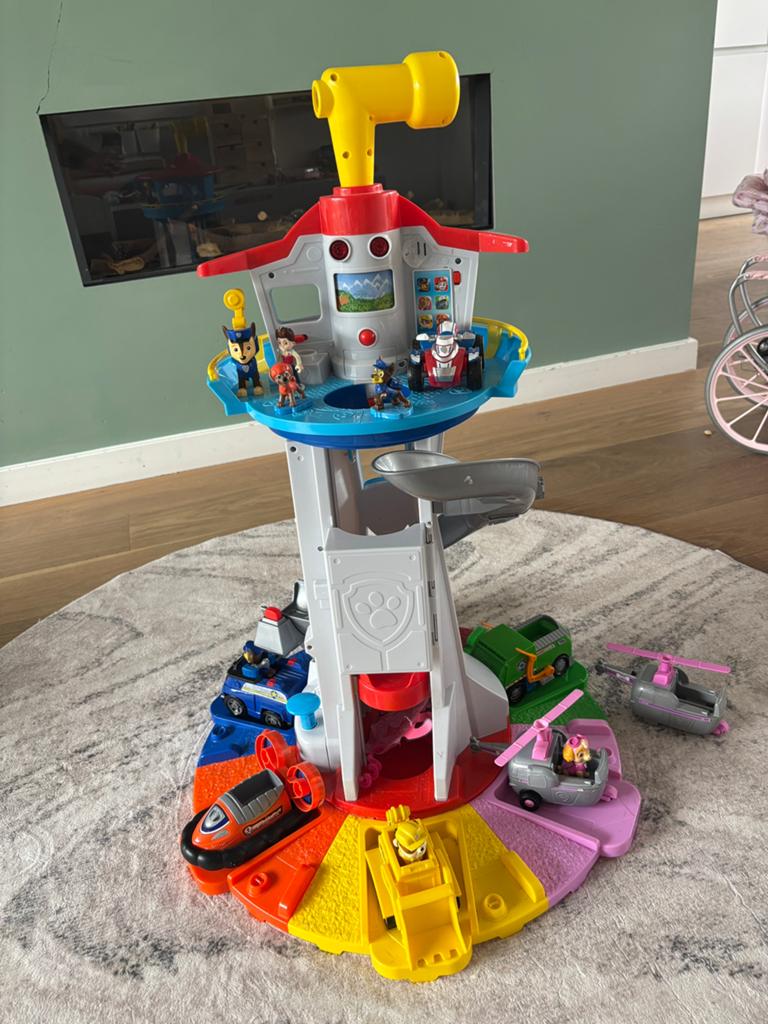 Paw Patrol Uitkijktoren XXL incl. Figuren compleet & Werkend, Ophalen, Gebruikt