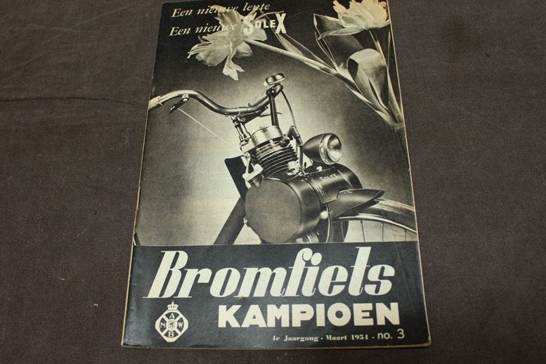 blad bromfiets Kampioen maart 1954, Ophalen of Verzenden