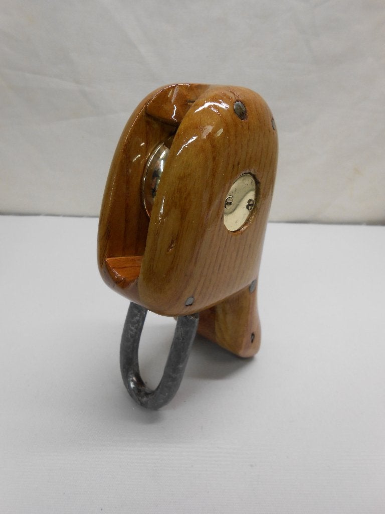 Houten Hakblok, grootschootblok, enkelschijfs, 12 - 14 mm, Ophalen of Verzenden, Gebruikt, Lijn of Blok