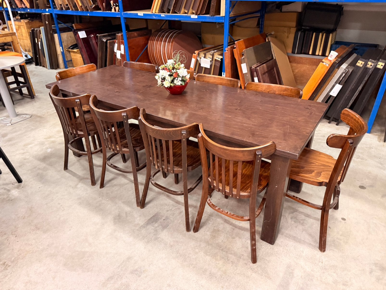 Stamtafel 220x80 eettafel cafe bar kroeg mancave kantine, Gebruikt, Cafe bar kroeg retro vintage bistro, 200 cm of meer, Vijf personen of meer
