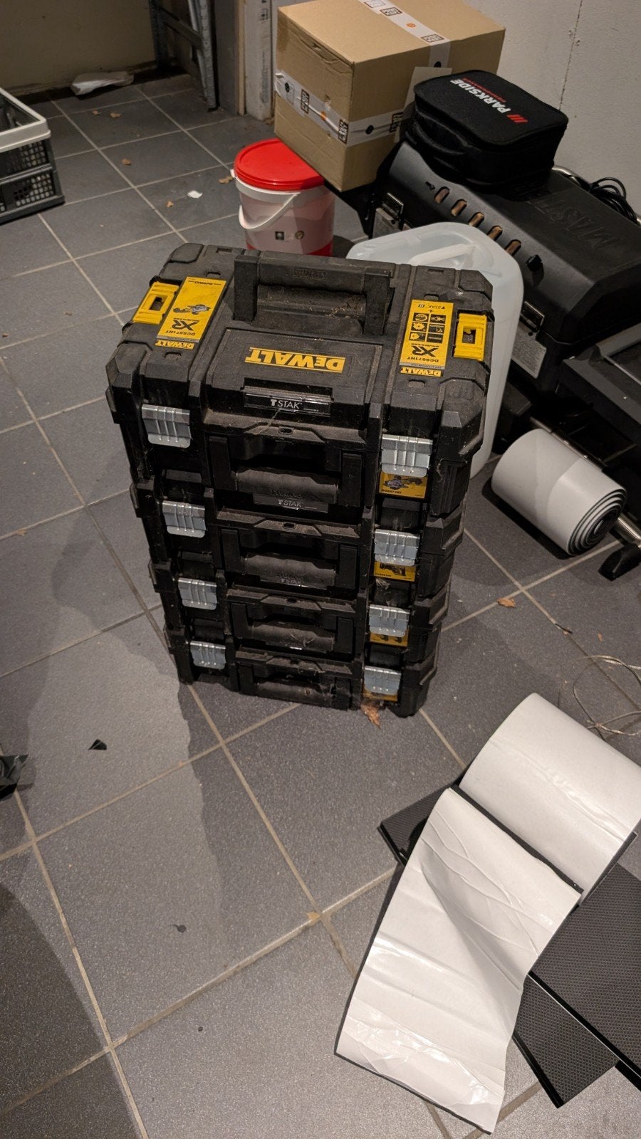 4x DeWalt T-stak opbergkoffers, Ophalen, Gebruikt