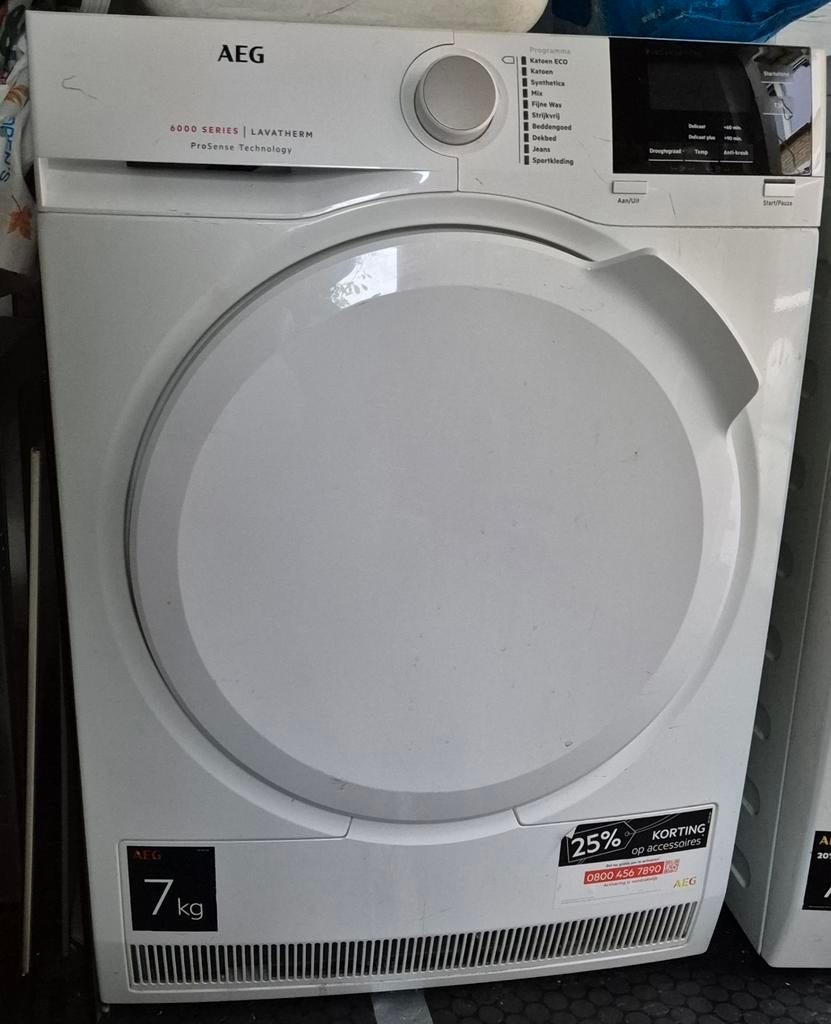 AEG Lavatherm 6000 Series ProSense 7kg Condensdroger, Ophalen, 6 tot 8 kg, Gebruikt, Voorlader
