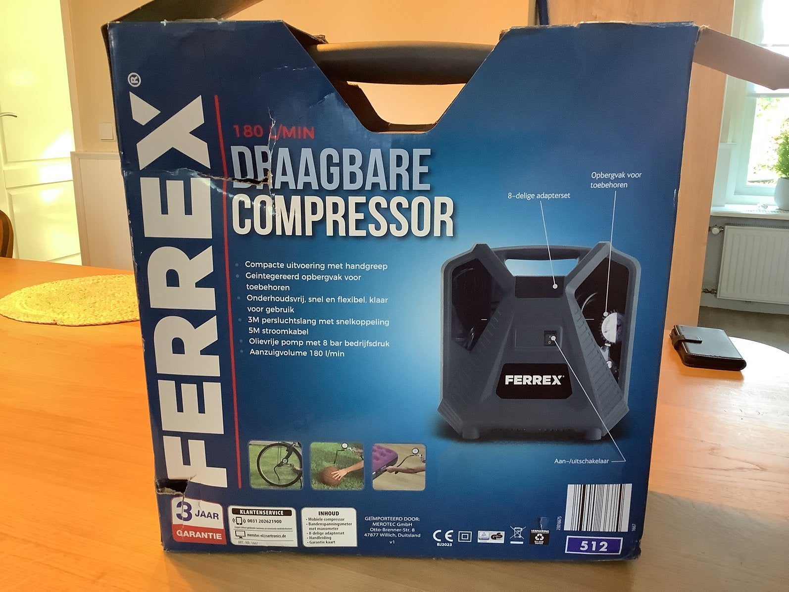Compressor, Doe-het-zelf en Verbouw, Ophalen of Verzenden, Gebruikt, Minder dan 200 liter/min
