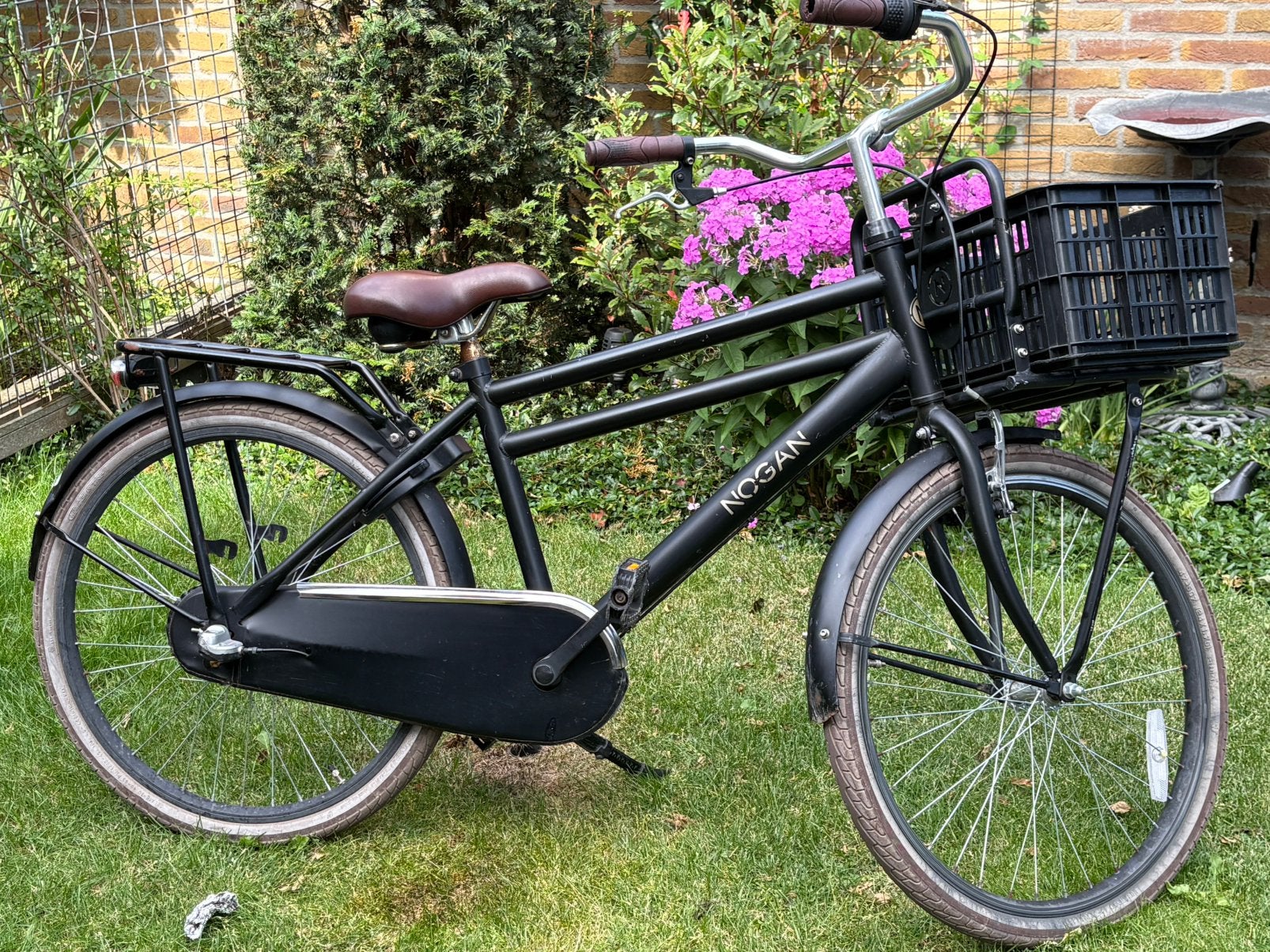 Jongensfiets Nogan 24 inch zwart, Ophalen, Terugtraprem, Versnellingen, Gebruikt