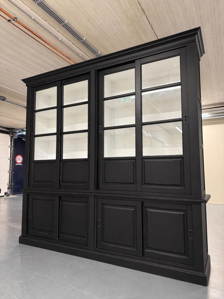 Zwarte Boekenkast met Deuren XL 245 cm Breed #K33