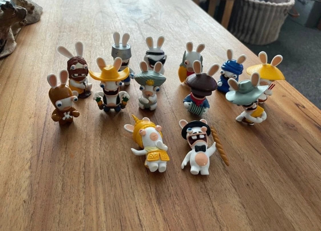 13 pvc figuurtjes van Rayman raving rabbids rabbits konijnen, Ophalen of Verzenden, Zo goed als nieuw