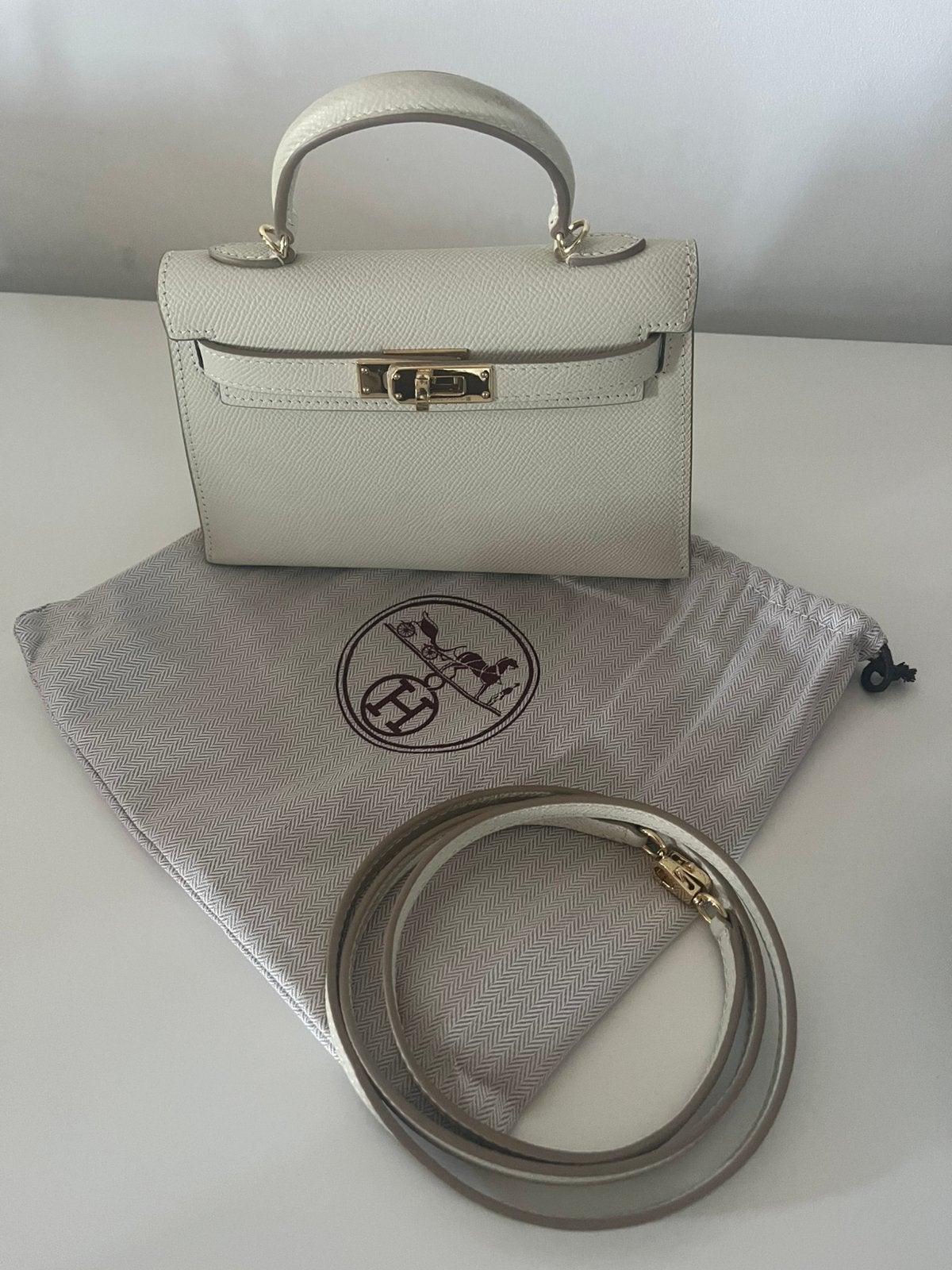 H Kelly Bag Tas Cream Creme Kleur Leer, Sieraden, Tassen en Uiterlijk, Tassen | Damestassen, Ophalen of Verzenden, Zo goed als nieuw