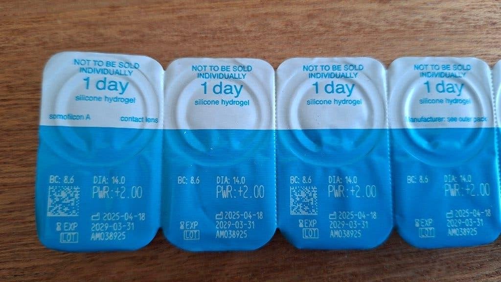 Een dag contactlenzen CooperVision +2, Ophalen of Verzenden, Nieuw, Ogen, Verzorging
