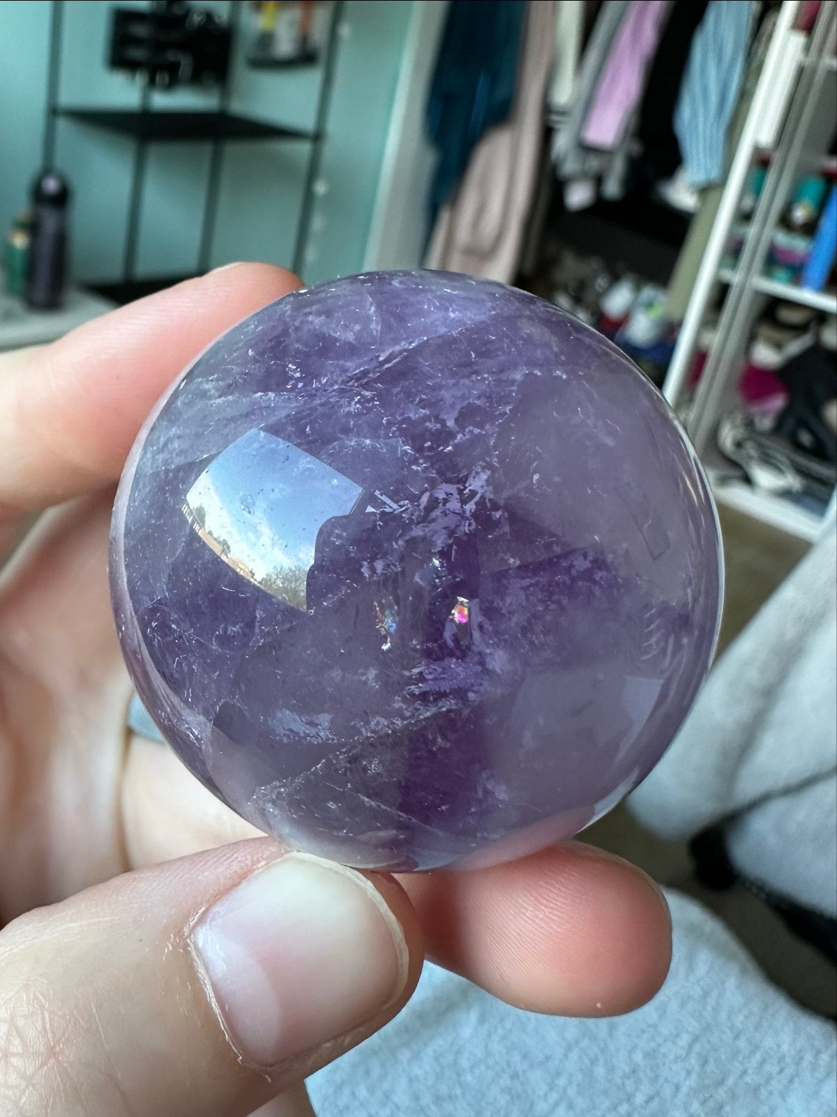 Prachtige Amethist Bol - Kristal Decoratie, Sieraden, Tassen en Uiterlijk, Edelstenen, Ophalen of Verzenden, Zo goed als nieuw