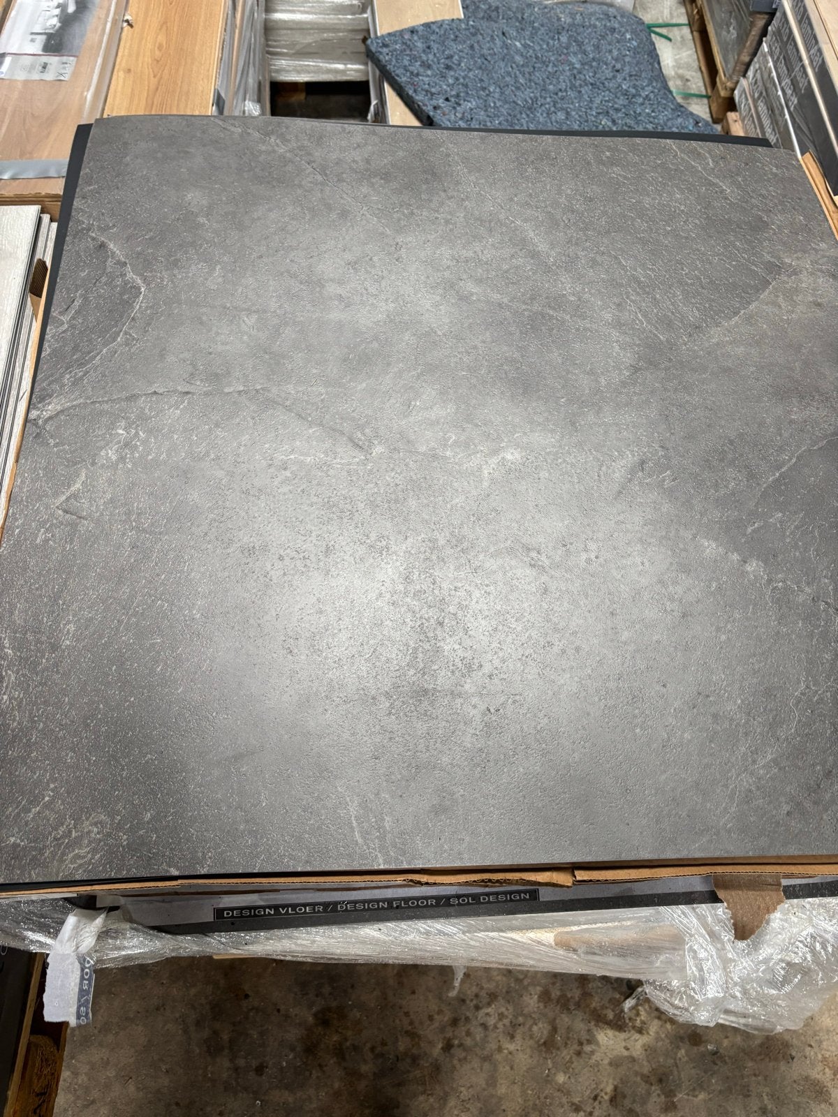 PVC Vloertegels Marmer Zwart 90x90 cm - Circa 62m², Nieuw, Ophalen of Verzenden, 10 m² of meer, Vloertegels