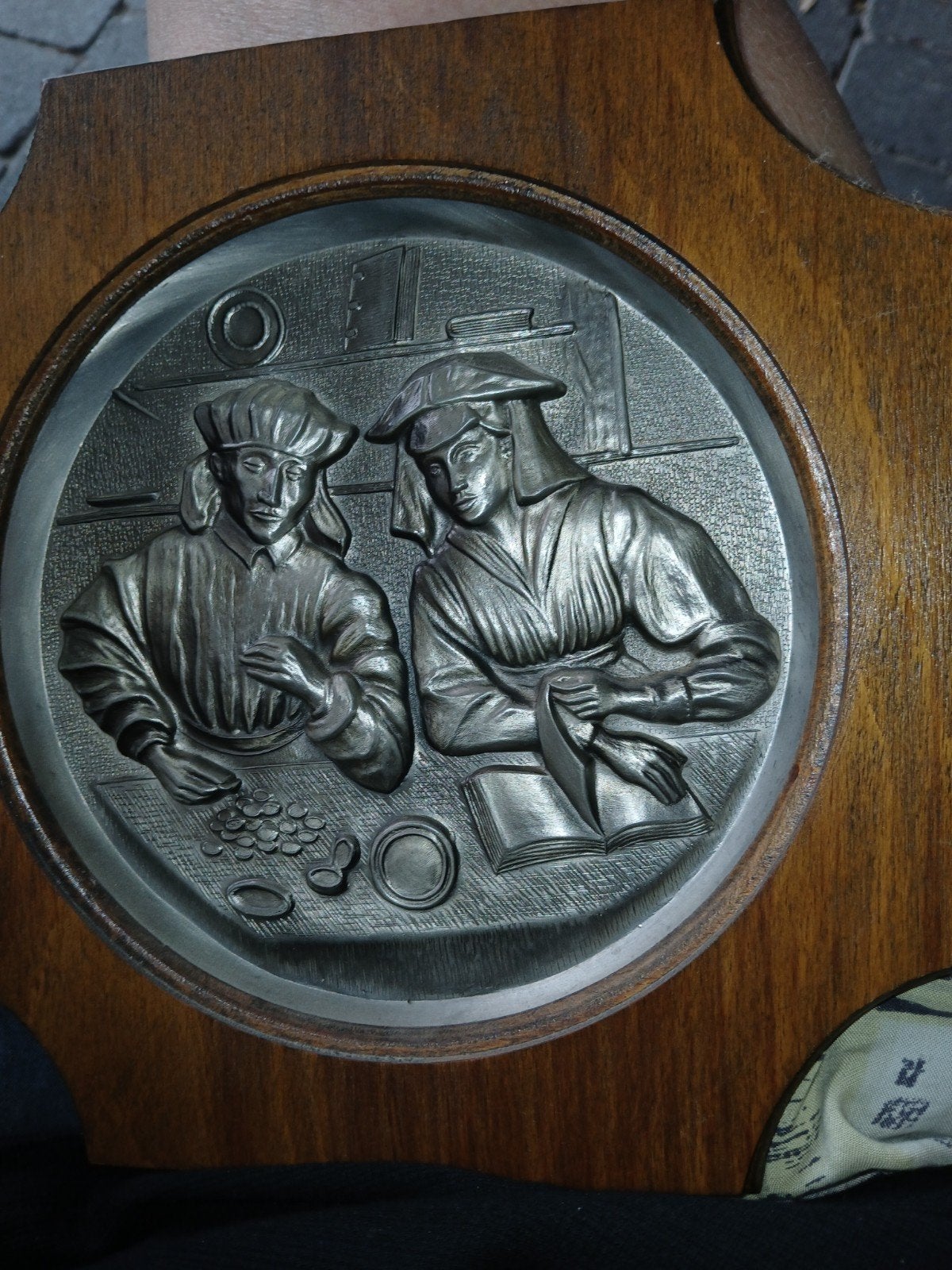 Vintage Tinnen Wanddecoratie - Historische Scène, Antiek en Kunst, Antiek | Tin, Ophalen of Verzenden