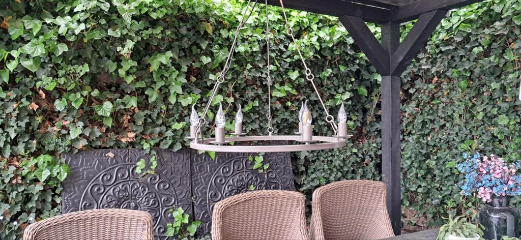Riviera Maison Chandelier Hanglamp, 50 tot 75 cm, Ophalen of Verzenden, Zo goed als nieuw, Metaal