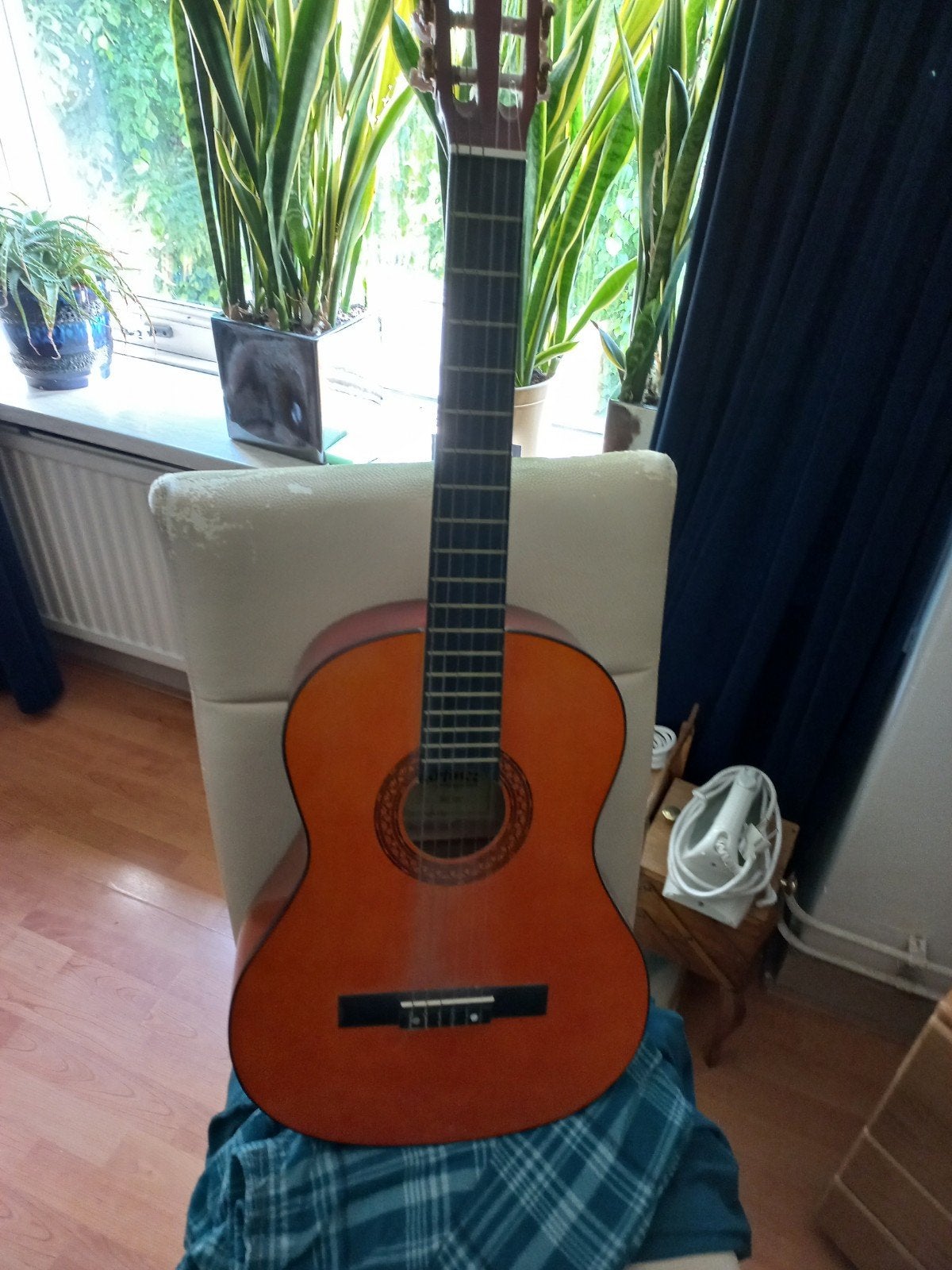 Spaanse gitaar   met  muurbeugel, Muziek en Instrumenten, Blaasinstrumenten | Hoorns, Ophalen of Verzenden, Gebruikt