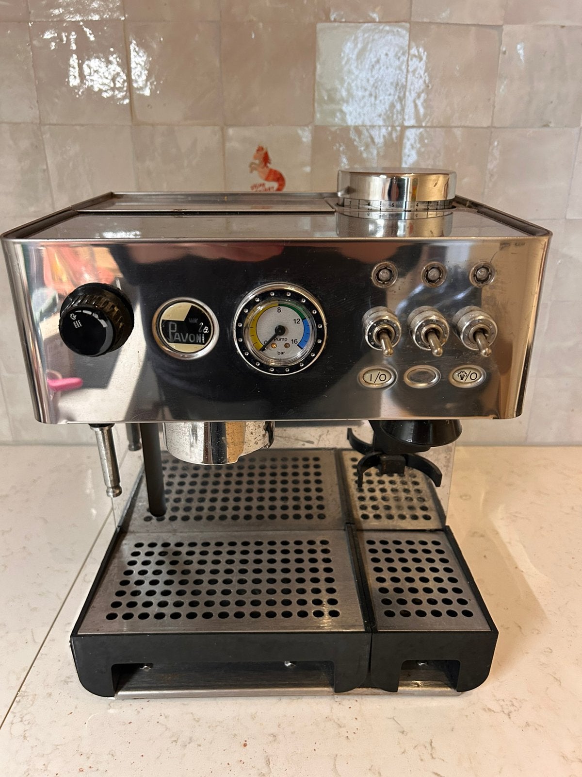 La Pavoni Domus Bar espressomachine, Gebruikt, Espresso apparaat, Gemalen koffie, 2 tot 4 kopjes