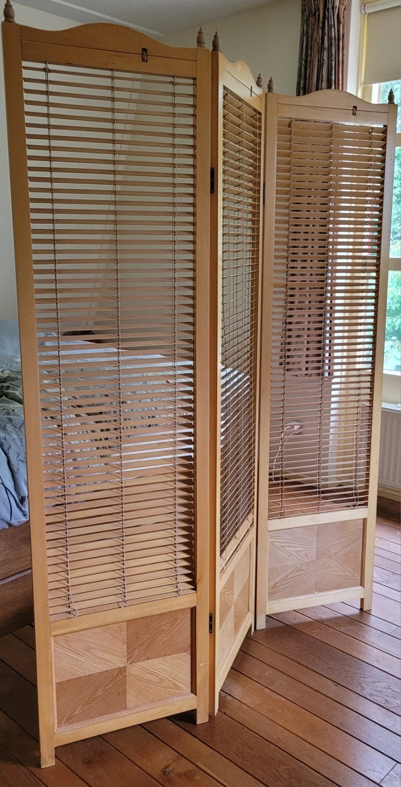 Blank houten kamerscherm, Ophalen of Verzenden