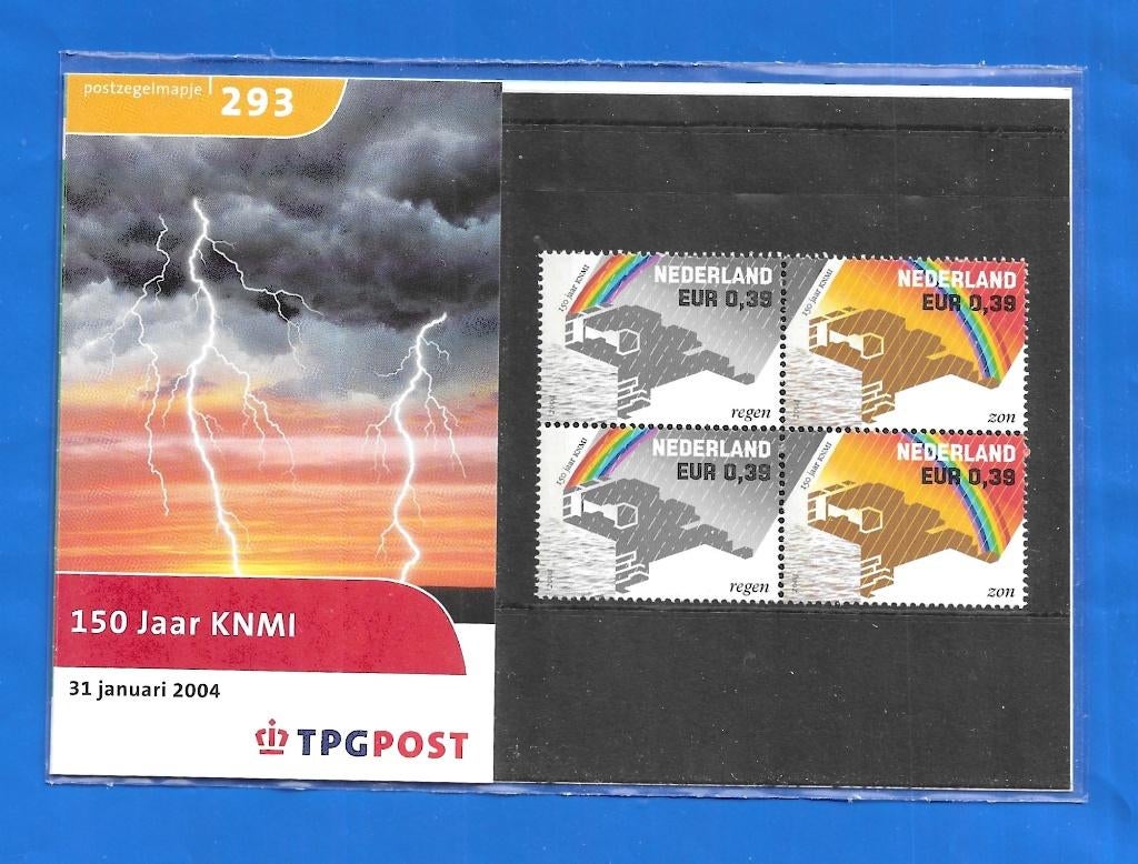Postzegelmapje 293 - 150 jaar KNMI 2004, Postzegels en Munten, Verzenden, Na 1940, Postfris