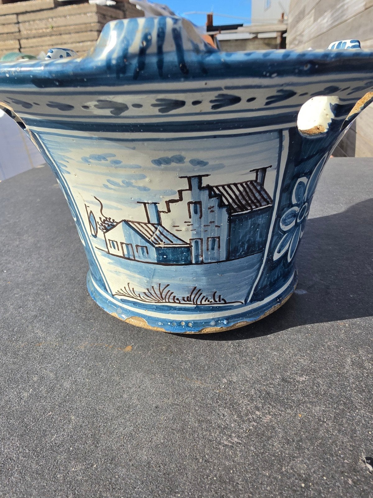 Antieke Delfts Blauw Komfoor - Handgeschilderd, Ophalen of Verzenden