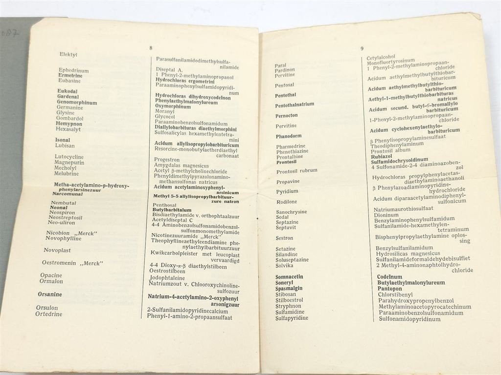 Officieele Namen der Geneesmiddelen — Synoniemen 1939, Ophalen of Verzenden, Gelezen
