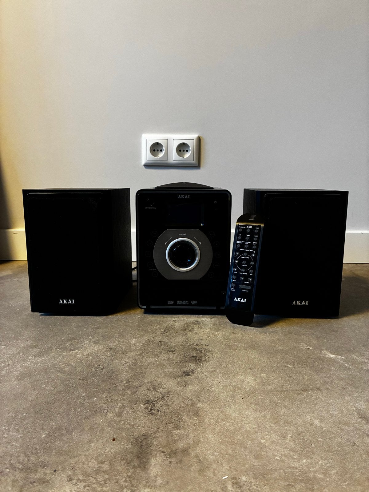Akai Microset met speakers en afstandsbediening, Audio, Tv en Foto, Gebruikt, Ophalen of Verzenden, Microset, Akai