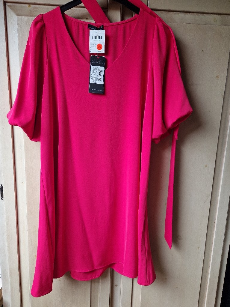 roze/rode jurk, maat xl, Smashed Lemon, Kleding | Dames, Jurken, Verzenden, Maat 46/48 (XL) of groter, Nieuw, Knielengte