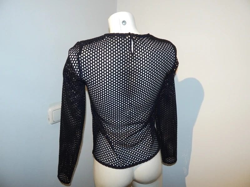 Maje zwart truitje open gewerkt strik op de hals S, Kleding | Dames, Verzenden, Zwart, Maat 36 (S), Maje