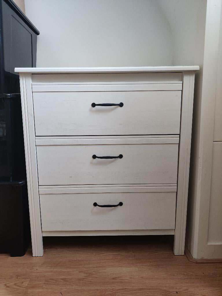 White Chest of 3 drawers (Brusali), Huis en Inrichting, Kasten | Ladekasten, Ophalen, 50 tot 100 cm, 3 of 4 laden, Minder dan 100 cm
