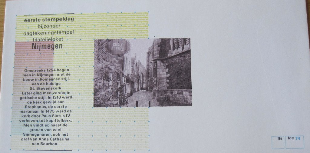 eerstedag envelop filatelieloket Nijmegen - fdc 74, Ophalen of Verzenden, Onbeschreven, Nederland