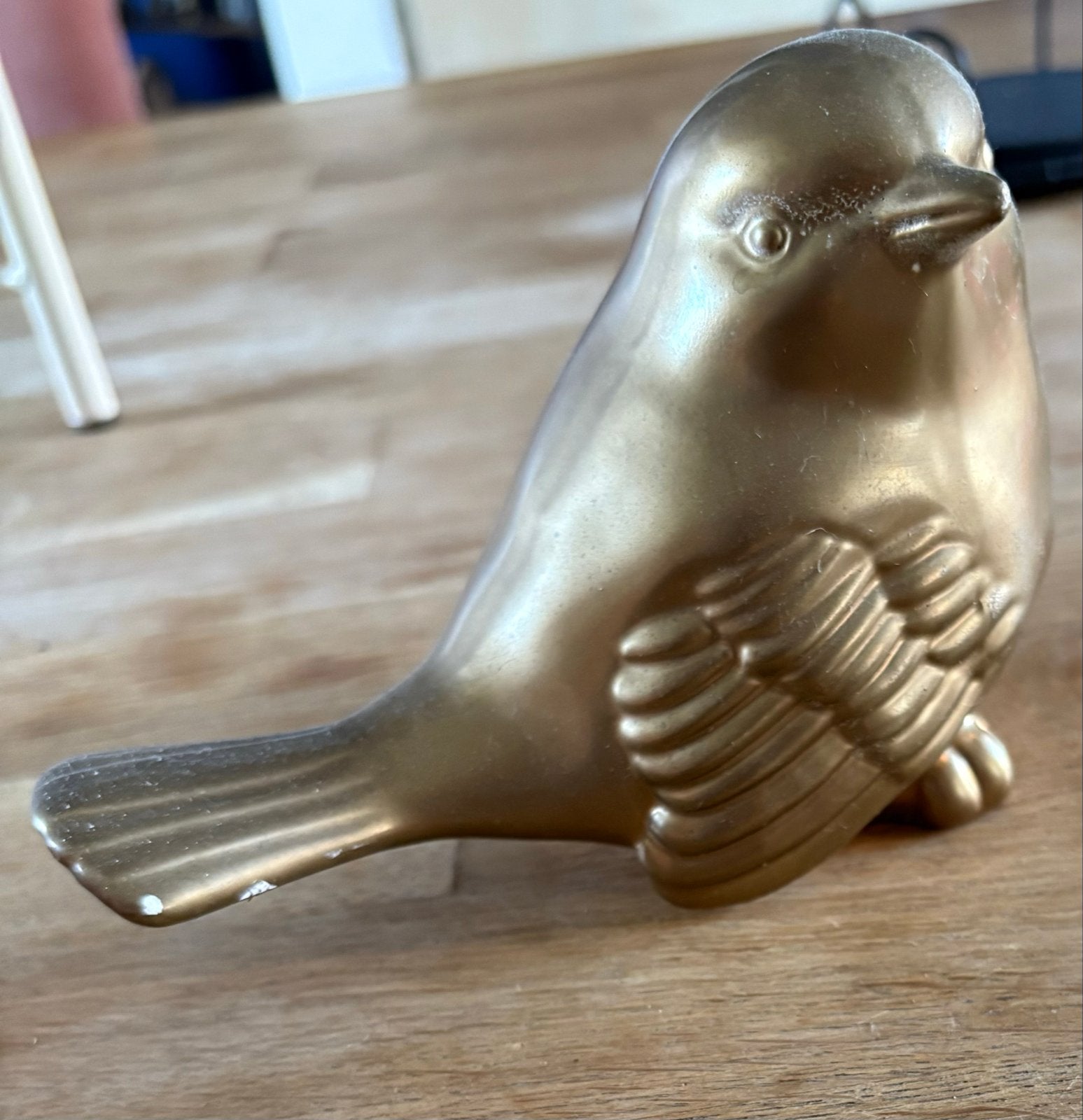 Gouden decoratie vogel beeldje, Ophalen of Verzenden, Gebruikt, Goud, Modern