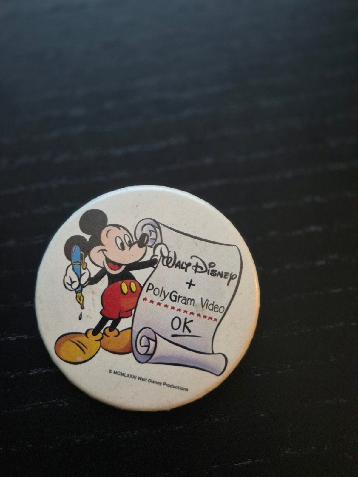 Vintage button Mickey  Mouse, Verzamelen, Ophalen of Verzenden, Overige onderwerpen