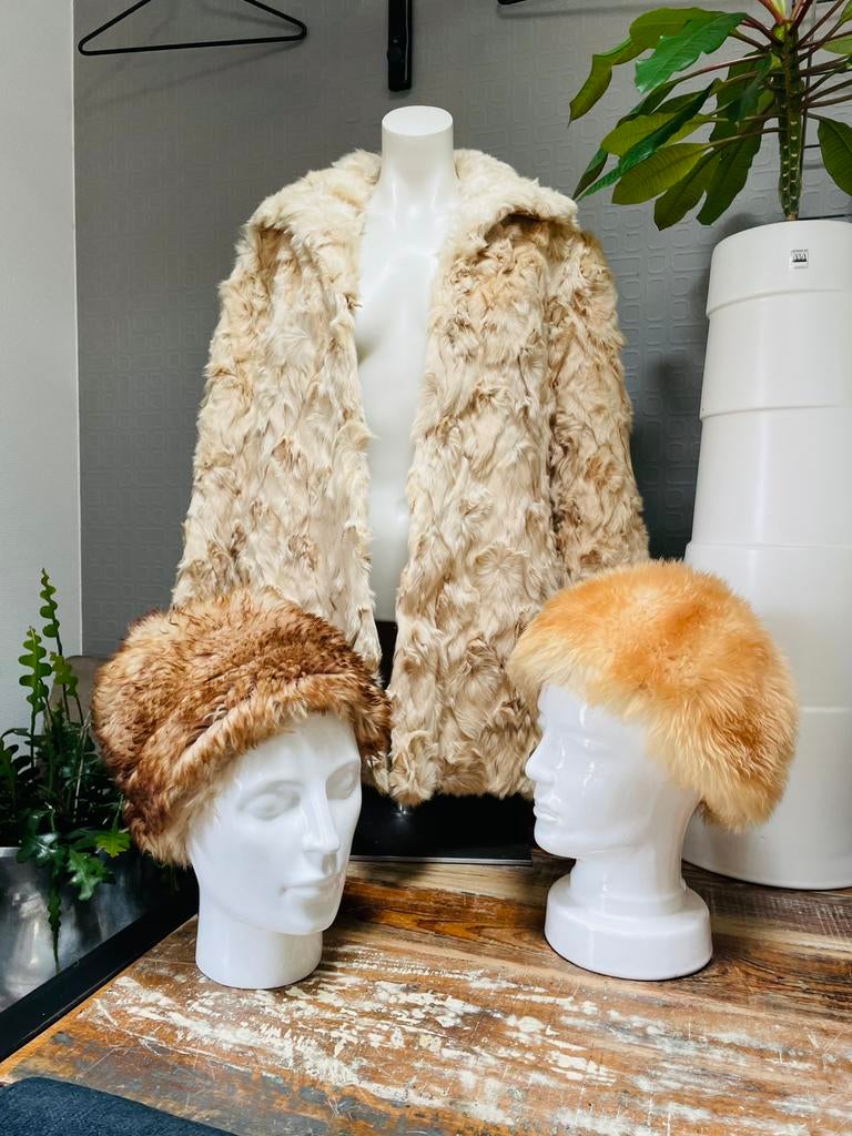Vintage Bontjas en Bontmutsen, Kleding | Dames, Ophalen of Verzenden, Zo goed als nieuw, Maat 42/44 (L), Bruin