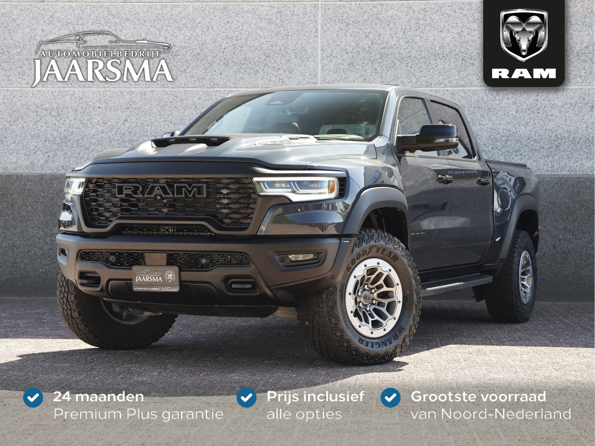 Dodge Ram 1500 RHO 549pk Hurricane High Output CrewCab BPM-v, Automaat, Zwart, Blauw, 24 maanden