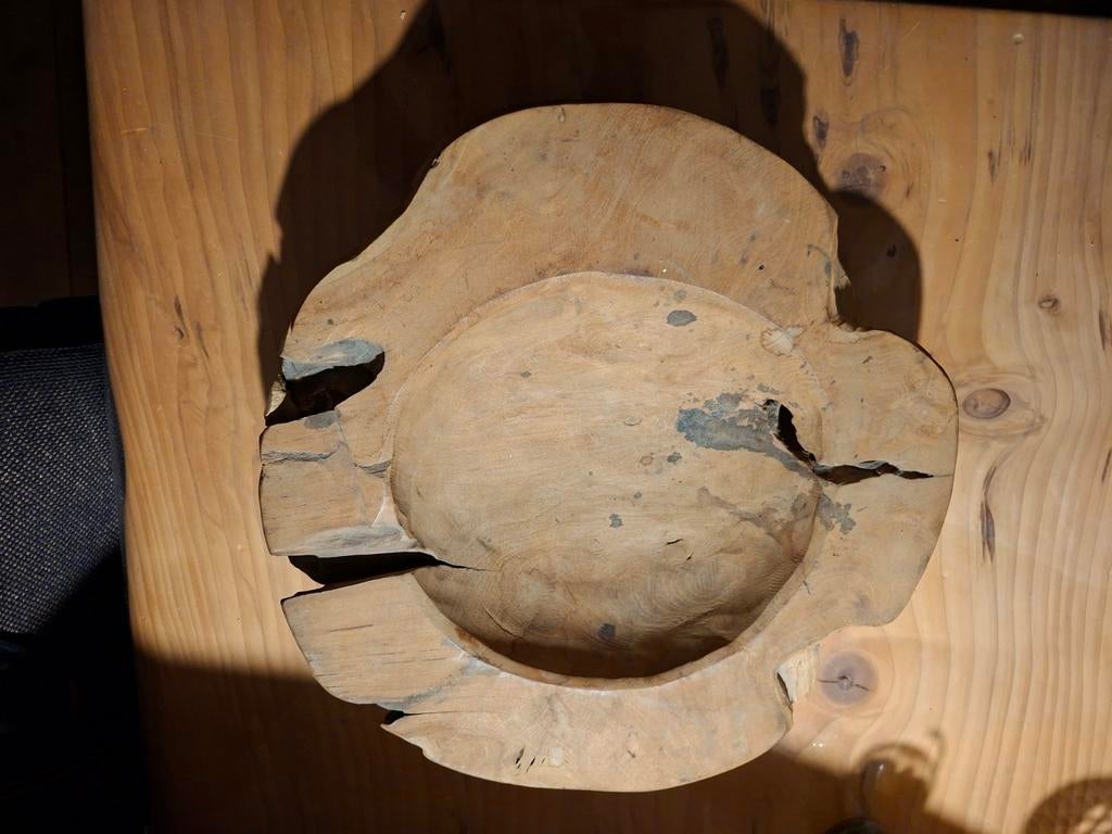 Unieke teak houten schaal - Natuurlijke vorm, Ophalen