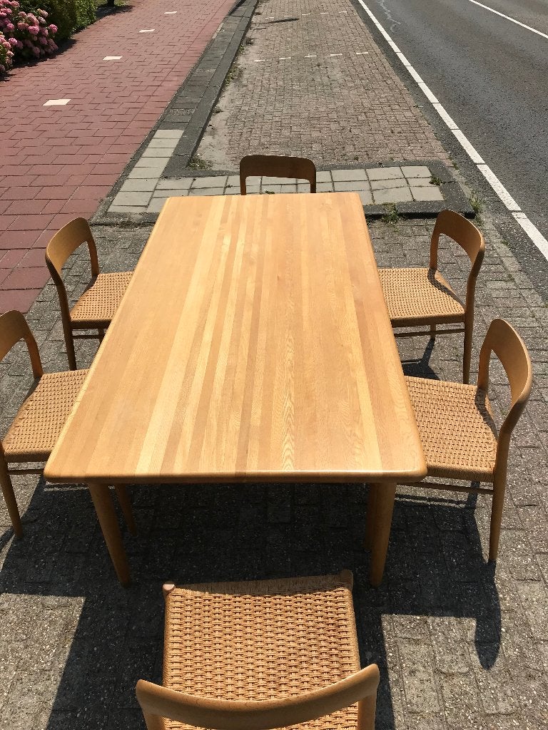 N.O. Moller tafel vintage deens design eiken, Ophalen of Verzenden
