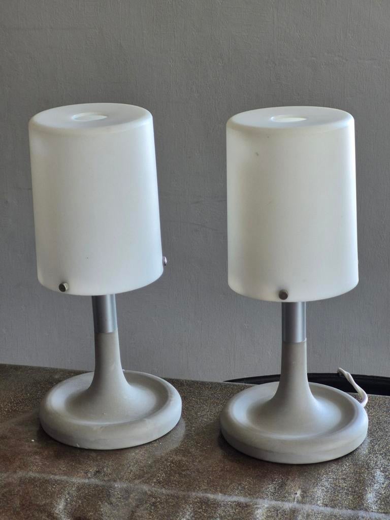 2x ikea zweden B0010 vintage tafellamp grijs setprijs, Huis en Inrichting, Ophalen of Verzenden, Gebruikt, Kunststof, Minder dan 50 cm