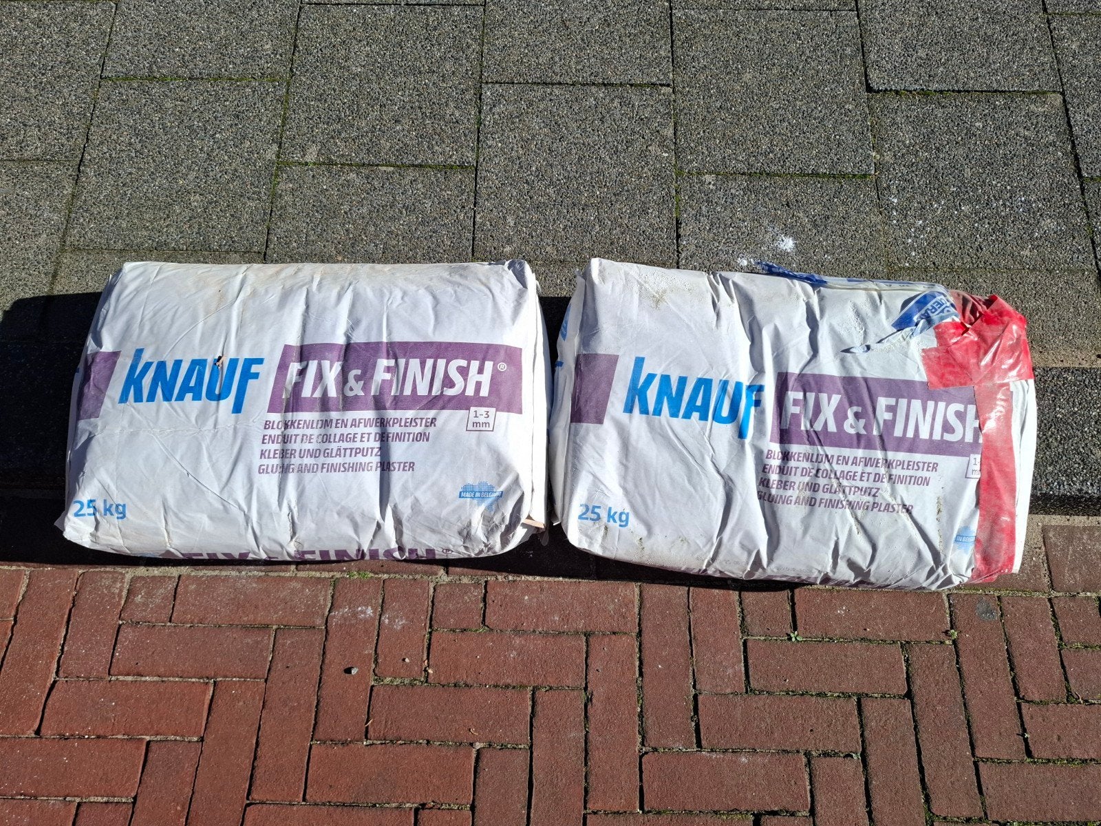 Twee zakken Knauf Fix & Finish - Gratis af te halen, Ophalen, Overige typen, Nieuw, Minder dan 20 cm