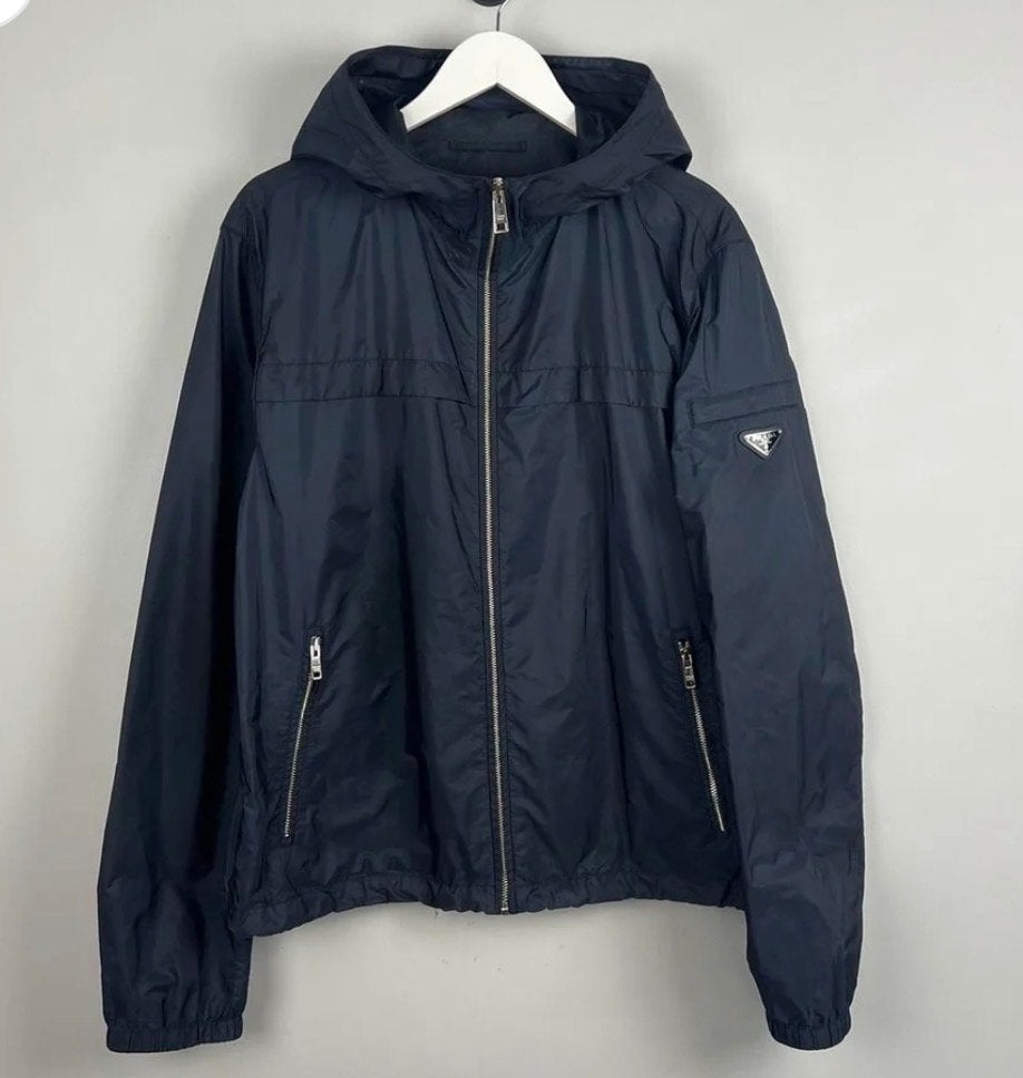 Prada Windbreaker Jas - Donkerblauw, Kleding | Heren, Ophalen of Verzenden, Zo goed als nieuw, Maat 46 (S) of kleiner, Blauw