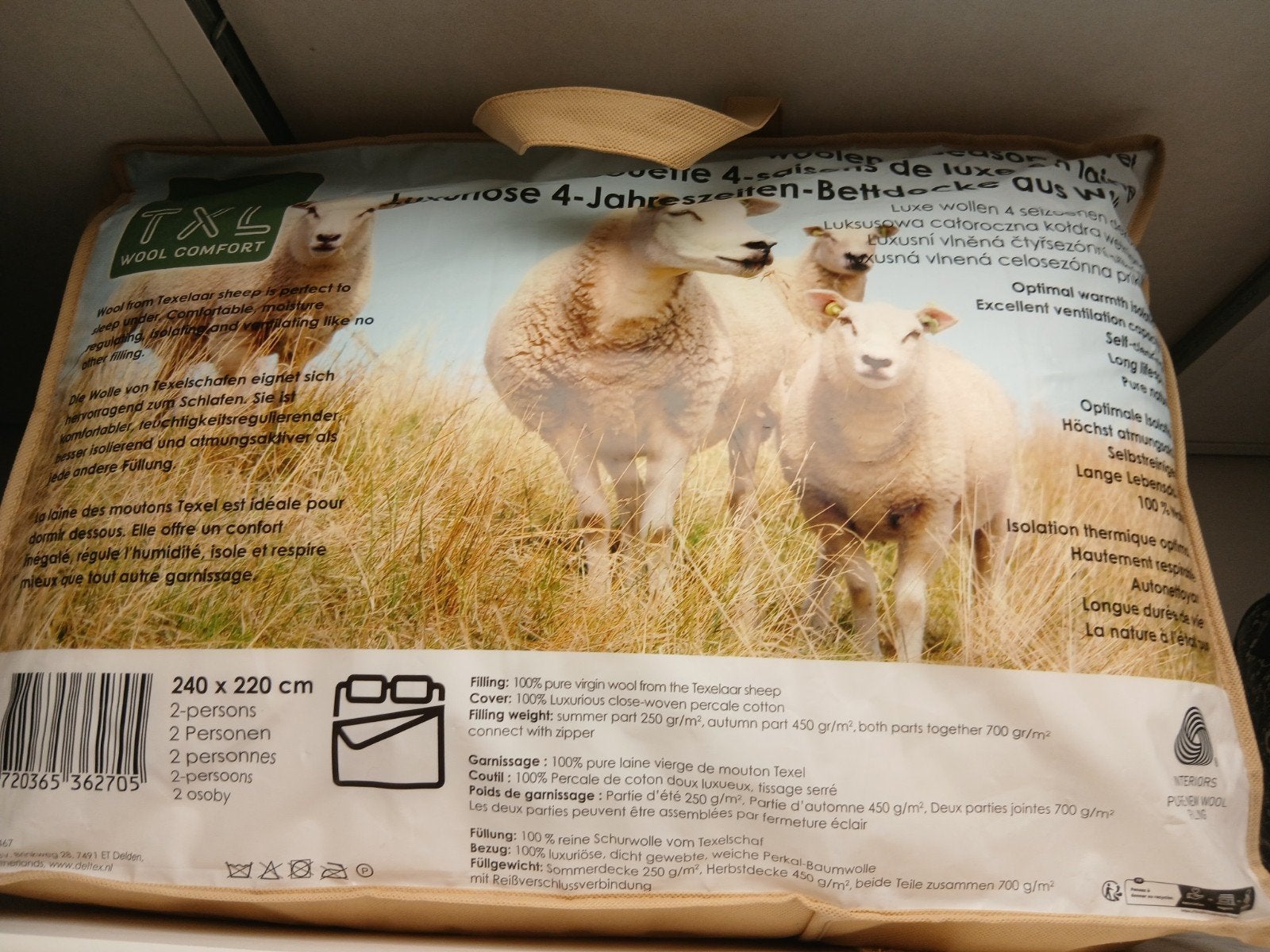 wollen dekbed  240x220, Huis en Inrichting, Ophalen, Tweepersoons, Wit, Deken of Dekbed