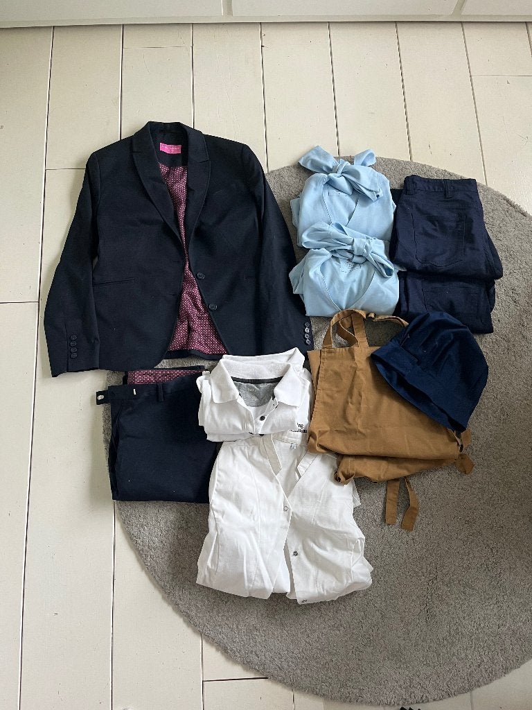 Praktijkkleding Hotelschool | Maastricht, Ophalen of Verzenden, Gedragen, Maat 36 (S), Blauw