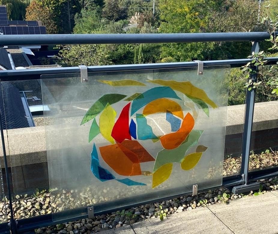 Glascompositie Peter Vormer - 105x78cm, Ophalen