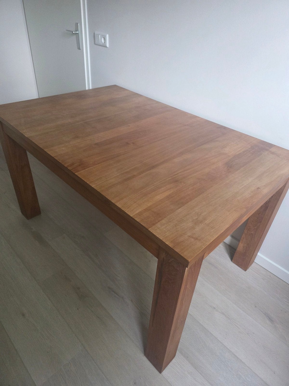 Uitschuifbare eettafel, massief 140 of 220 lang, Gebruikt, 200 cm of meer, 50 tot 100 cm, Vijf personen of meer